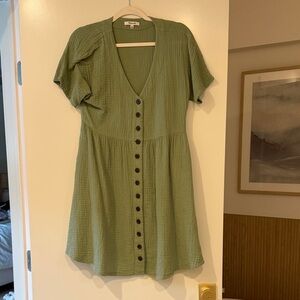 Madewell Lightspun Button Front Minidress